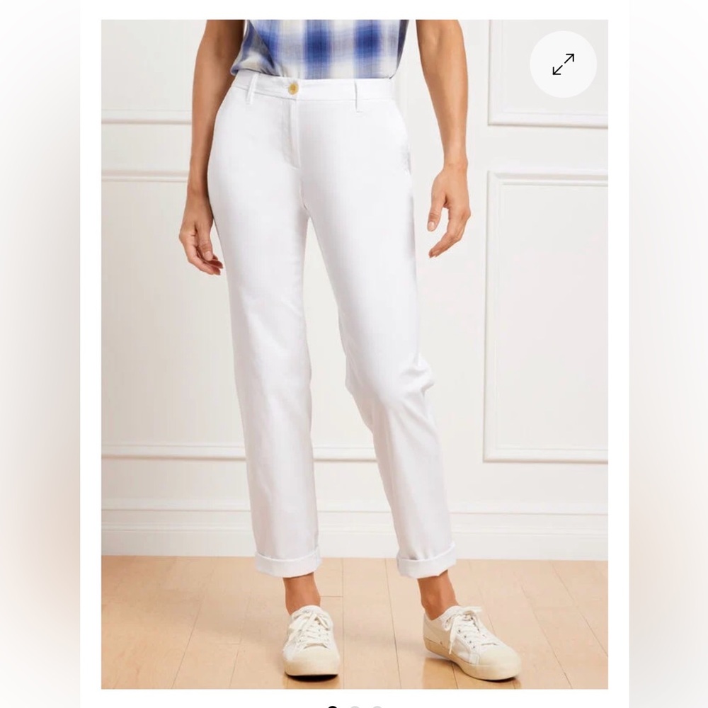 NWT- Talbots White Relaxed Chino Pants
